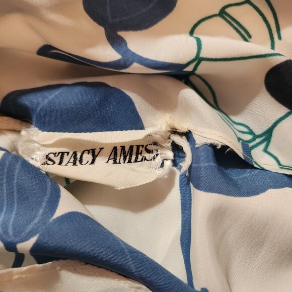 Stacy Ames *True Vintage* 50's/60's Blue Floral Day Dress, Size S (4-6), Retro - Picture 4 of 15